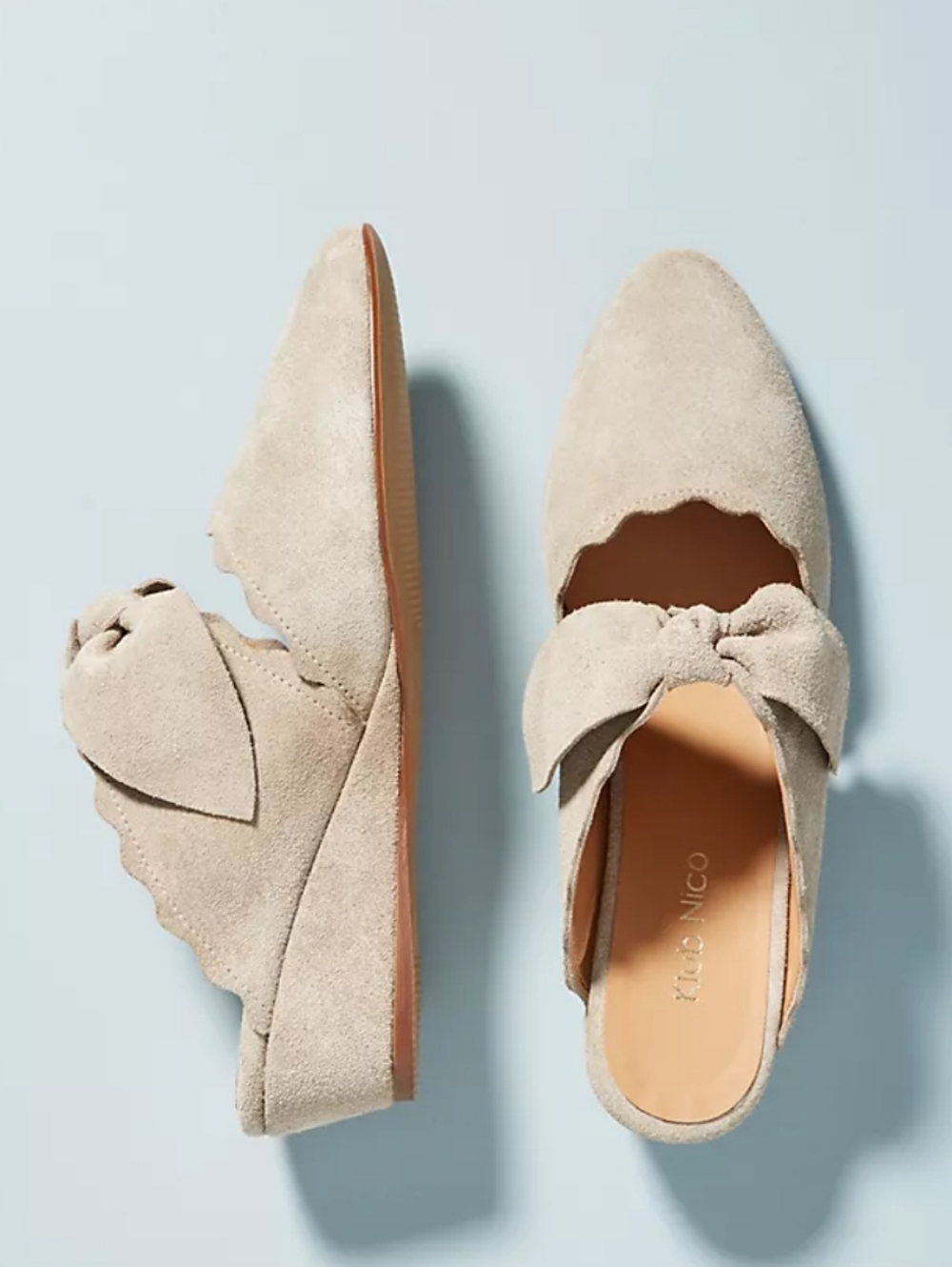 Klub Nico Grey Suede Slip On Bow Mules Size EU37